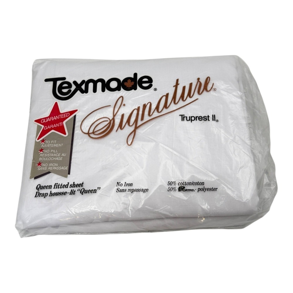 Texmade Signature White Sheet Bottom Fitted Queen Size Truprest Vintage Canada